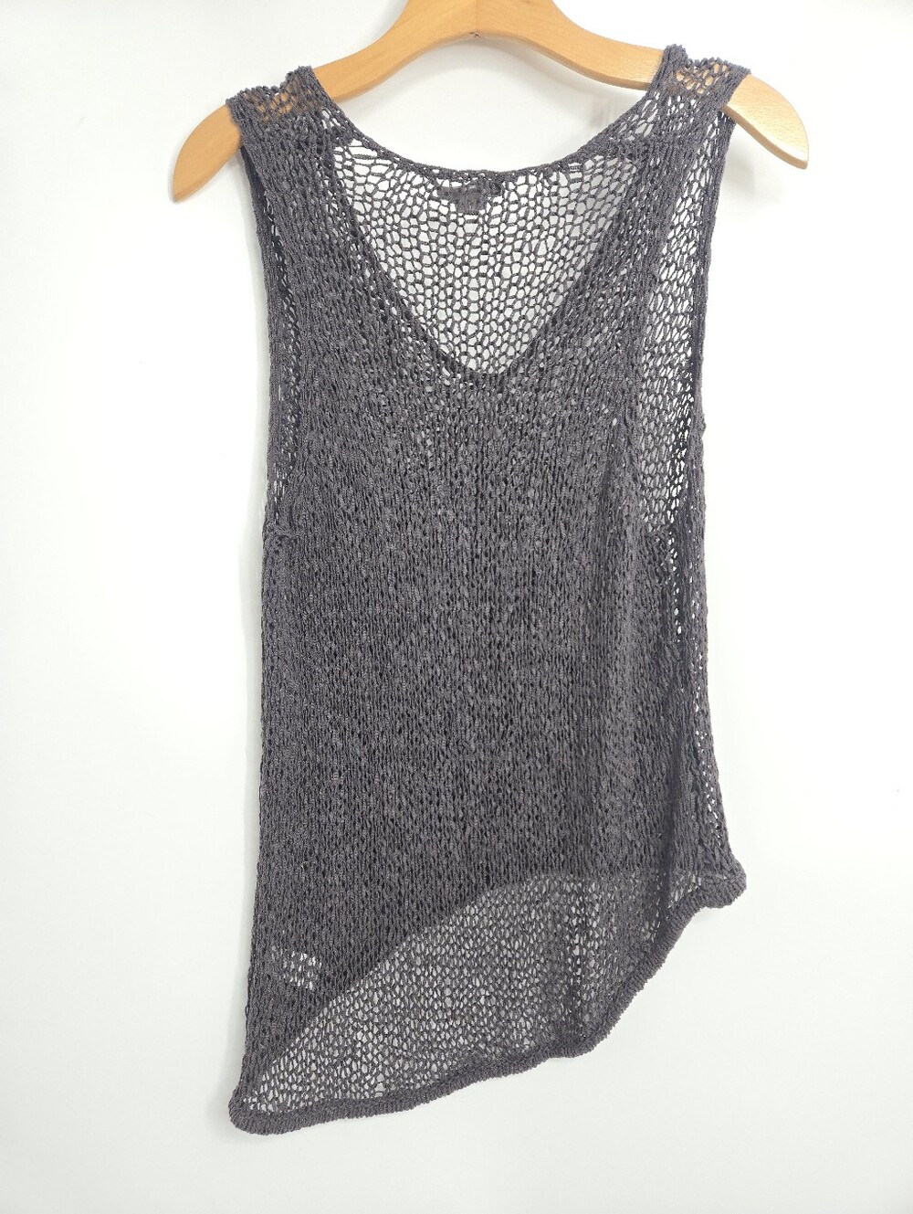 Helmut Lang Sheer Knit Tank Top Gray Cotton - Picture 6 of 10